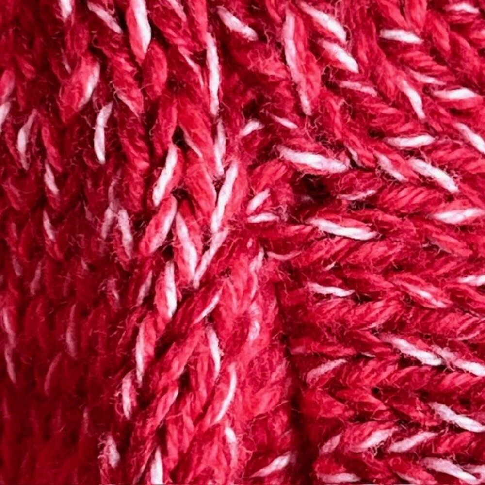 Lands' End Cotton Crewneck Weave-Front Drifter Sweater - Red/White - XL - Picture 10 of 12